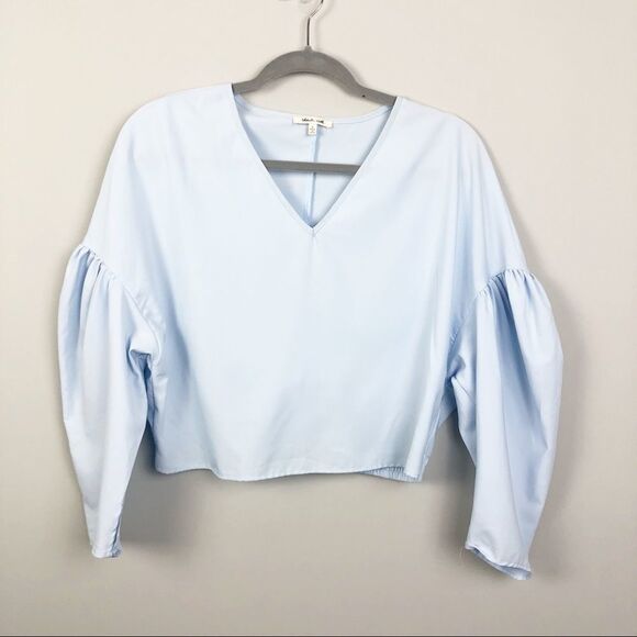 BLEUH CIEL | Baby Blue Peasant Top Long Sleeve L - Picture 1 of 6